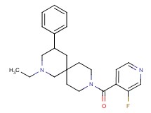 2-ethyl-9-(3-fluoroisonicotinoyl)-4-phenyl-2,9-diazaspiro[5.5]undecane