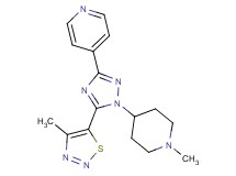 4-[1-(1-methylpiperidin-4-yl)-5-(4-methyl-1,2,3-thiadiazol-5-yl)-1H-1,2,4-triazol-3-yl]pyridine