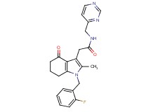 2-[1-(2-fluorobenzyl)-2-methyl-4-oxo-4,5,6,7-tetrahydro-1H-indol-3-yl]-N-(4-pyrimidinylmethyl)acetamide