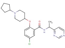 5-chloro-2-[(1-cyclopentyl-4-piperidinyl)oxy]-N-[1-(4-pyrimidinyl)ethyl]benzamide