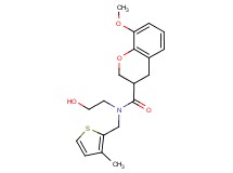 N-(2-hydroxyethyl)-8-methoxy-N-[(3-methyl-2-thienyl)methyl]chromane-3-carboxamide