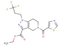 ethyl 5-(1,3-thiazol-5-ylcarbonyl)-1-(3,3,3-trifluoropropyl)-4,5,6,7-tetrahydro-1H-pyrazolo[4,3-c]pyridine-3-carboxylate