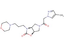(3aS*,6aR*)-5-[(4-methyl-1H-pyrazol-1-yl)acetyl]-3-(3-morpholin-4-ylpropyl)hexahydro-2H-pyrrolo[3,4-d][1,3]oxazol-2-one