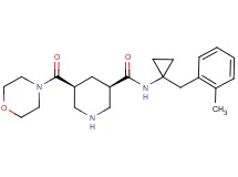 (3R*,5S*)-N-[1-(2-methylbenzyl)cyclopropyl]-5-(morpholin-4-ylcarbonyl)piperidine-3-carboxamide