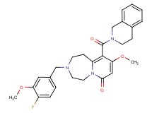 10-(3,4-dihydro-2(1H)-isoquinolinylcarbonyl)-3-(4-fluoro-3-methoxybenzyl)-9-methoxy-2,3,4,5-tetrahydropyrido[1,2-d][1,4]diazepin-7(1H)-one