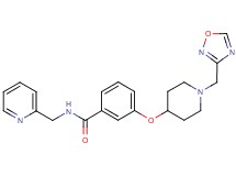 3-{[1-(1,2,4-oxadiazol-3-ylmethyl)piperidin-4-yl]oxy}-N-(pyridin-2-ylmethyl)benzamide