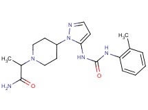 2-{4-[5-({[(2-methylphenyl)amino]carbonyl}amino)-1H-pyrazol-1-yl]piperidin-1-yl}propanamide