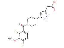 {5-[1-(2,4-difluoro-3-methoxybenzoyl)piperidin-4-yl]-1H-pyrazol-3-yl}acetic acid