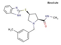 (4S)-4-(1H-benzimidazol-2-ylthio)-N-methyl-1-(3-methylbenzyl)-L-prolinamide