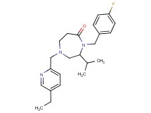 1-[(5-ethyl-2-pyridinyl)methyl]-4-(4-fluorobenzyl)-3-isopropyl-1,4-diazepan-5-one