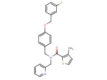 N-{4-[(3-fluorobenzyl)oxy]benzyl}-3-methyl-N-(2-pyridinylmethyl)-2-thiophenecarboxamide