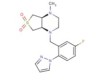 (4aS*,7aR*)-1-[5-fluoro-2-(1H-pyrazol-1-yl)benzyl]-4-methyloctahydrothieno[3,4-b]pyrazine 6,6-dioxide
