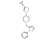 4-(4-cyclopropyl-1H-1,2,3-triazol-1-yl)-1-[(1-phenyl-1H-pyrazol-5-yl)methyl]piperidine trifluoroacetate