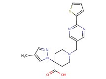 4-(4-methyl-1H-pyrazol-1-yl)-1-{[2-(2-thienyl)pyrimidin-5-yl]methyl}piperidine-4-carboxylic acid