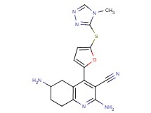 2,6-diamino-4-{5-[(4-methyl-4H-1,2,4-triazol-3-yl)thio]-2-furyl}-5,6,7,8-tetrahydroquinoline-3-carbonitrile