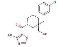 {3-(3-chlorobenzyl)-1-[(4-methyl-1,3-oxazol-5-yl)carbonyl]-3-piperidinyl}methanol