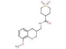 N-[(8-methoxy-3,4-dihydro-2H-chromen-3-yl)methyl]tetrahydro-2H-thiopyran-4-carboxamide 1,1-dioxide