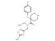 4-(4-chlorophenoxy)-N-ethyl-N-[(5-methyl-1,2,4-oxadiazol-3-yl)methyl]piperidine-4-carboxamide