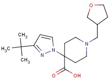 4-(3-tert-butyl-1H-pyrazol-1-yl)-1-(tetrahydrofuran-3-ylmethyl)piperidine-4-carboxylic acid