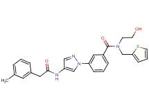N-(2-hydroxyethyl)-3-(4-{[(3-methylphenyl)acetyl]amino}-1H-pyrazol-1-yl)-N-(2-thienylmethyl)benzamide