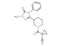 1-{[3-(1-methyl-5-oxo-4-phenyl-4,5-dihydro-1H-1,2,4-triazol-3-yl)piperidin-1-yl]carbonyl}cyclopropanecarbonitrile
