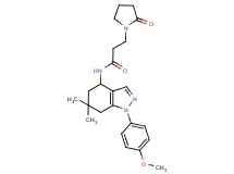 N-[1-(4-methoxyphenyl)-6,6-dimethyl-4,5,6,7-tetrahydro-1H-indazol-4-yl]-3-(2-oxo-1-pyrrolidinyl)propanamide