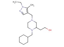 2-{1-(cyclohexylmethyl)-4-[(1-ethyl-5-methyl-1H-pyrazol-4-yl)methyl]-2-piperazinyl}ethanol