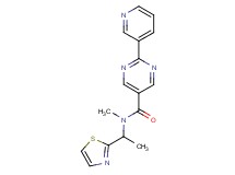 N-methyl-2-pyridin-3-yl-N-[1-(1,3-thiazol-2-yl)ethyl]pyrimidine-5-carboxamide