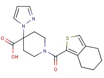 4-(1H-pyrazol-1-yl)-1-(4,5,6,7-tetrahydro-2-benzothien-1-ylcarbonyl)piperidine-4-carboxylic acid