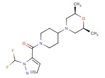 (2R*,6S*)-4-(1-{[1-(difluoromethyl)-1H-pyrazol-5-yl]carbonyl}-4-piperidinyl)-2,6-dimethylmorpholine