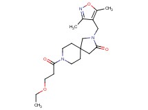 2-[(3,5-dimethyl-4-isoxazolyl)methyl]-8-(3-ethoxypropanoyl)-2,8-diazaspiro[4.5]decan-3-one