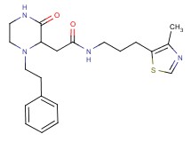 N-[3-(4-methyl-1,3-thiazol-5-yl)propyl]-2-[3-oxo-1-(2-phenylethyl)-2-piperazinyl]acetamide