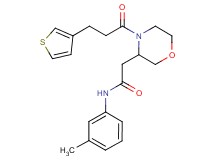 N-(3-methylphenyl)-2-{4-[3-(3-thienyl)propanoyl]-3-morpholinyl}acetamide