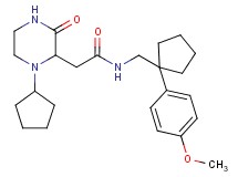 2-(1-cyclopentyl-3-oxo-2-piperazinyl)-N-{[1-(4-methoxyphenyl)cyclopentyl]methyl}acetamide
