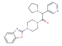 2-{4-[3-pyridinyl(1-pyrrolidinyl)acetyl]-1-piperazinyl}-1,3-benzoxazole