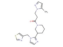 1-[3-(5-methyl-1H-pyrazol-1-yl)propanoyl]-3-[1-(1,3-thiazol-4-ylmethyl)-1H-imidazol-2-yl]piperidine