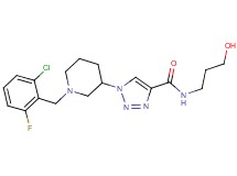 1-[1-(2-chloro-6-fluorobenzyl)-3-piperidinyl]-N-(3-hydroxypropyl)-1H-1,2,3-triazole-4-carboxamide