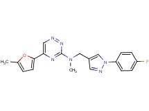 N-{[1-(4-fluorophenyl)-1H-pyrazol-4-yl]methyl}-N-methyl-5-(5-methyl-2-furyl)-1,2,4-triazin-3-amine