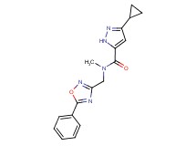 3-cyclopropyl-N-methyl-N-[(5-phenyl-1,2,4-oxadiazol-3-yl)methyl]-1H-pyrazole-5-carboxamide