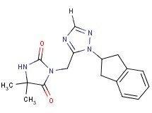 3-{[1-(2,3-dihydro-1H-inden-2-yl)-1H-1,2,4-triazol-5-yl]methyl}-5,5-dimethylimidazolidine-2,4-dione