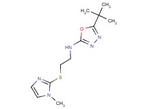 5-tert-butyl-N-{2-[(1-methyl-1H-imidazol-2-yl)thio]ethyl}-1,3,4-oxadiazol-2-amine
