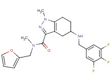 N-(2-furylmethyl)-N,1-dimethyl-5-[(3,4,5-trifluorobenzyl)amino]-4,5,6,7-tetrahydro-1H-indazole-3-carboxamide