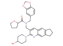 N-(1,3-benzodioxol-5-ylmethyl)-N-{[2-(4-hydroxy-1-piperidinyl)-7,8-dihydro-6H-cyclopenta[g]quinolin-3-yl]methyl}tetrahydro-2-furancarboxamide