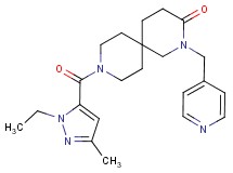 9-[(1-ethyl-3-methyl-1H-pyrazol-5-yl)carbonyl]-2-(pyridin-4-ylmethyl)-2,9-diazaspiro[5.5]undecan-3-one