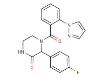 3-(4-fluorophenyl)-4-[2-(1H-pyrazol-1-yl)benzoyl]piperazin-2-one