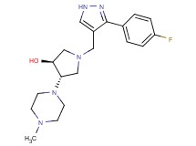 (3S*,4S*)-1-{[3-(4-fluorophenyl)-1H-pyrazol-4-yl]methyl}-4-(4-methylpiperazin-1-yl)pyrrolidin-3-ol