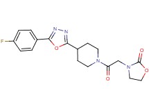 3-(2-{4-[5-(4-fluorophenyl)-1,3,4-oxadiazol-2-yl]-1-piperidinyl}-2-oxoethyl)-1,3-oxazolidin-2-one