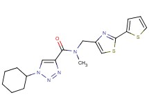 1-cyclohexyl-N-methyl-N-{[2-(2-thienyl)-1,3-thiazol-4-yl]methyl}-1H-1,2,3-triazole-4-carboxamide