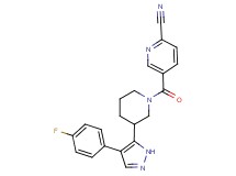5-({3-[4-(4-fluorophenyl)-1H-pyrazol-5-yl]piperidin-1-yl}carbonyl)pyridine-2-carbonitrile