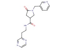 5-oxo-N-[2-(2-pyrazinyl)ethyl]-1-(3-pyridinylmethyl)-3-pyrrolidinecarboxamide